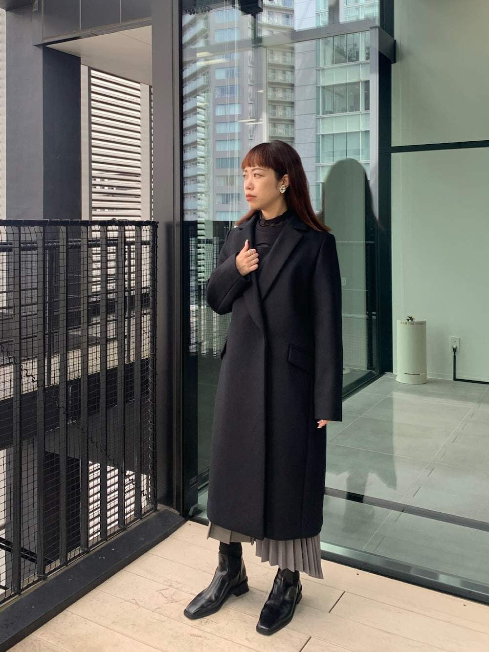 Super140カシミヤ混チェスターコート