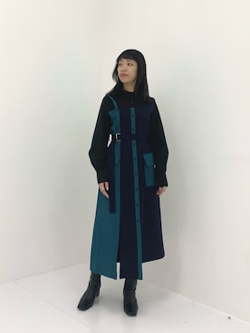 「アイテム（シャツワンピース）」を使った、A.JYOさん（レディース・157cm・30代）の秋コーディネート
