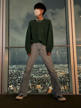 「アイテム（ネックレス、ホワイト系）」を使った、ともさん（メンズ・171cm）の秋コーディネート