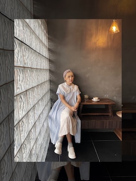 「GU（ジーユー）のアイテム（シャツワンピース）」を使った、Joyce さん（レディース・163cm）の夏コーディネート