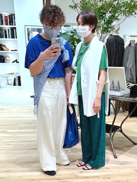 「Adoon plain（アドーンプレーン）のアイテム（シャツ/ブラウス）」を使った、SuZuAさん（メンズ・160cm）の夏コーディネート
