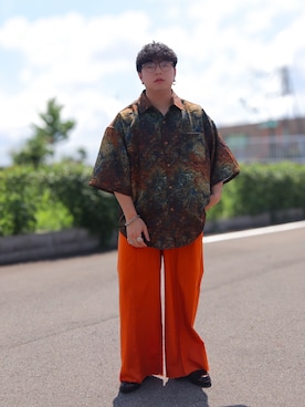 「INTER FACTORY（インターファクトリー）のアイテム（パンツ）」を使った、SuZuAさん（メンズ・160cm）の夏コーディネート
