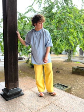 「Adoon plain（アドーンプレーン）のアイテム（パンツ）」を使った、SuZuAさん（メンズ・160cm・20代）の夏コーディネート