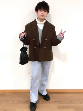 「Adoon plain（アドーンプレーン）のアイテム（パンツ）」を使った、SuZuAさん（メンズ・160cm・20代）の春コーディネート