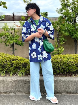 「renya made in INTER FACTORY（レンヤメイドインインターファクトリー）のアイテム」を使った、SuZuAさん（メンズ・160cm）の夏コーディネート