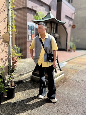 「Adoon plain（アドーンプレーン）のアイテム（パンツ）」を使った、SuZuAさん（メンズ・160cm）の秋コーディネート