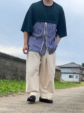 「CULLNI（クルニ）のアイテム」を使った、SuZuAさん（メンズ・160cm）の夏コーディネート