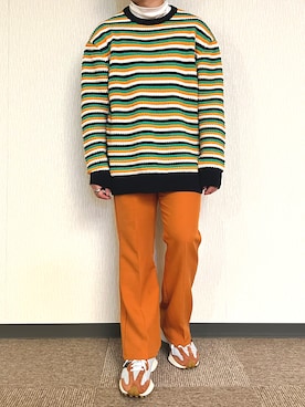 「Right-on（ライトオン）のアイテム（スラックス）」を使った、SuZuAさん（メンズ・160cm）の春コーディネート
