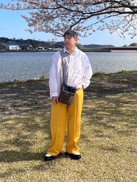 「HARE（ハレ）のアイテム（パンツ）」を使った、SuZuAさん（メンズ・160cm）の春コーディネート