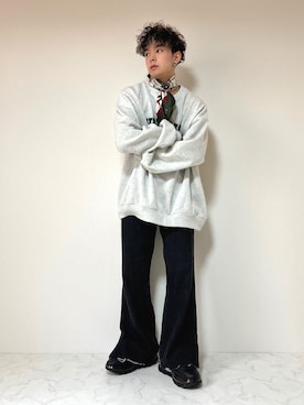 「Adoon plain（アドーンプレーン）のアイテム（パンツ）」を使った、SuZuAさん（メンズ・160cm・20代）の冬コーディネート