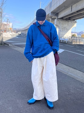 「Y-3（ワイスリー）のアイテム」を使った、SuZuAさん（メンズ・160cm）の冬コーディネート