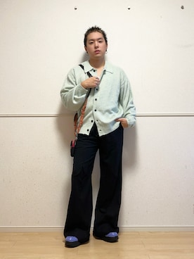 「soerte（ソエルテ）のアイテム（パンツ）」を使った、SuZuAさん（メンズ・160cm）の秋コーディネート