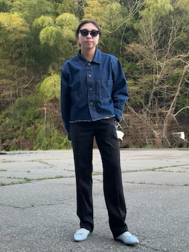 「アイテム（バレエシューズ、ブルー系）」を使った、Annjさん（レディース・150cm）の春コーディネート