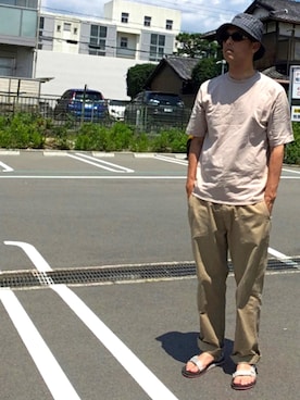 「アイテム（ハット、ブルー系）」を使った、ビギオ195さん（メンズ・179cm）の夏コーディネート