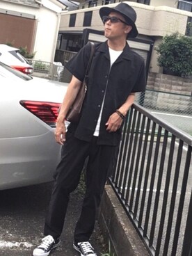「BRONTE（ブロンテ）のアイテム（帽子）」を使った、ビギオ195さん（メンズ・179cm）の夏コーディネート