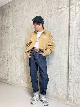 「AVIREX（アヴィレックス）のアイテム（ニットキャップ/ビーニー）」を使った、hayatoさん（メンズ・170cm）の冬コーディネート
