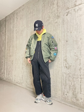 「アイテム（MA-1、その他）」を使った、hayatoさん（メンズ・170cm）の冬コーディネート