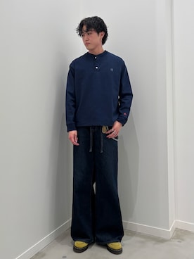 「GLOSTER（グロスター）のアイテム（トップス）」を使った、クロリュウさん（メンズ・171cm）の春コーディネート