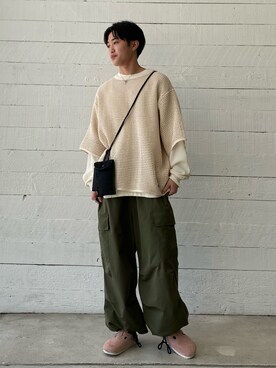 「ARMY TWILL（アーミーツイル）のアイテム（Tシャツ/カットソー）」を使った、クロリュウさん（メンズ・171cm）の春コーディネート