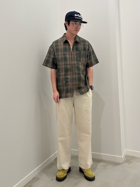 「GLOSTER（グロスター）のアイテム（トップス）」を使った、クロリュウさん（メンズ・171cm）の夏コーディネート