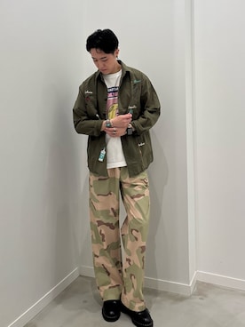 「GLOSTER（グロスター）のアイテム（トップス）」を使った、クロリュウさん（メンズ・171cm）の秋コーディネート