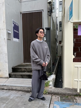 「GEVACO（ゲバコ）のアイテム（スラックス）」を使った、クロリュウさん（メンズ・171cm）の秋コーディネート