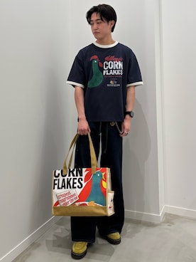 「FRUIT OF THE LOOM（フルーツオブザルーム）のアイテム」を使った、クロリュウさん（メンズ・171cm）の春コーディネート