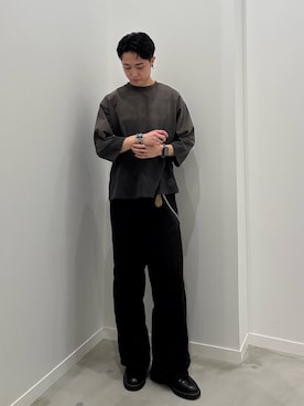「GLOSTER（グロスター）のアイテム（トップス）」を使った、クロリュウさん（メンズ・171cm）の秋コーディネート
