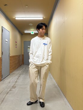 「GOOD ROCK SPEED（グッドロックスピード）の【GOOD ROCK SPEED/グッドロックスピード】別注ロンT バンド バンT（Tシャツ/カットソー）」を使った、クロリュウさん（メンズ・171cm）の夏コーディネート