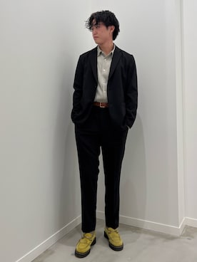 「GLOSTER（グロスター）のアイテム（パンツ）」を使った、クロリュウさん（メンズ・171cm）の春コーディネート