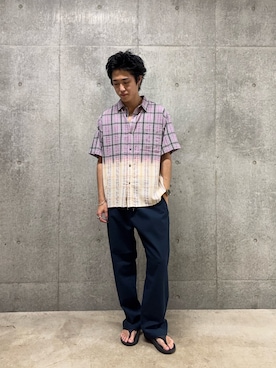 「アイテム（シャツ/ブラウス）」を使った、クロリュウさん（メンズ・171cm）の夏コーディネート
