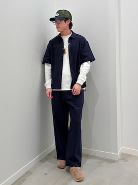 「GLOSTER（グロスター）のアイテム（トップス）」を使った、クロリュウさん（メンズ・171cm）の春コーディネート