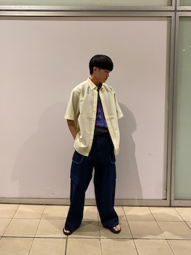 「ARMY TWILL（アーミーツイル）のアイテム（パンツ）」を使った、クロリュウさん（メンズ・171cm）の夏コーディネート
