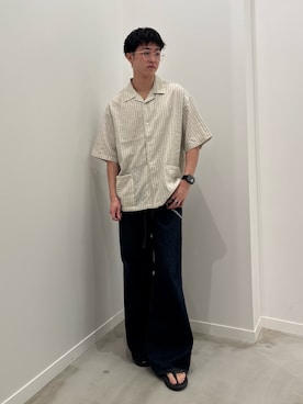 「GLOSTER（グロスター）のアイテム（トップス）」を使った、クロリュウさん（メンズ・171cm）の夏コーディネート
