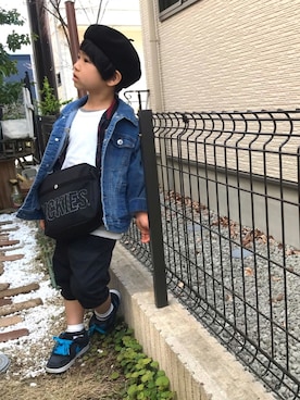 「Dickies（ディッキーズ）のアイテム（バックパック/リュック）」を使った、タロイモさん（キッズ・110cm）の春コーディネート