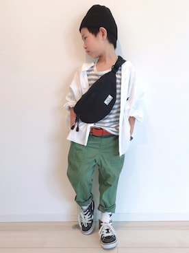 「ラルフローレンシャツ」｜「アイテム（帽子）」を使った、タロイモさん（キッズ・110cm）の秋コーディネート