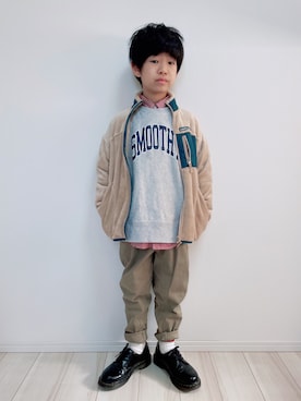 「こども ビームス（コドモビームス）のアイテム（スウェット）」を使った、タロイモさん（キッズ・127cm）の冬コーディネート