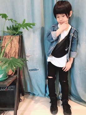 「クラッシュスキニー」｜タロイモさん（キッズ・120cm）の春コーディネート