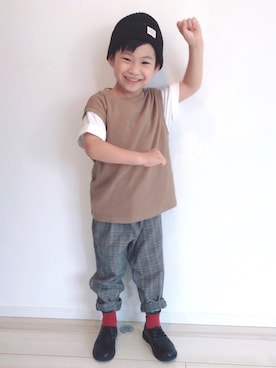 「差し色ソックス」｜タロイモさん（キッズ・110cm）の夏コーディネート