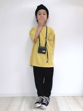 「Right-on（ライトオン）のアイテム（帽子）」を使った、タロイモさん（キッズ・123cm）の夏コーディネート
