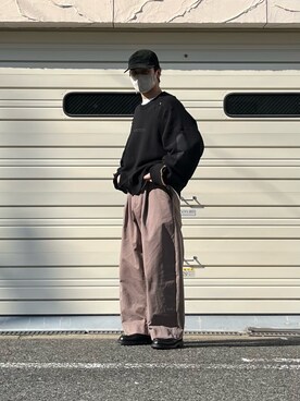 「stein（シュタイン）のアイテム（スウェット）」を使った、ナルキさん（メンズ・170cm）の冬コーディネート