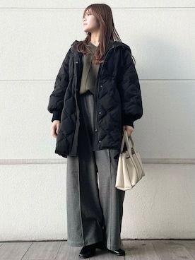 「URBAN RESEARCH（アーバンリサーチ）のアイテム（ダウンジャケット/コート）」を使った、モエカさん（レディース・162cm）の冬コーディネート