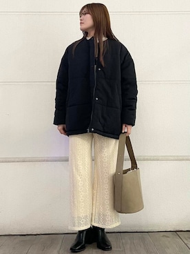 「ロングヘア」｜「アイテム（ジャケット/アウター）」を使った、モエカさん（レディース・162cm）の冬コーディネート