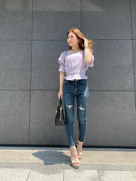 「LIPSERVICE（リップサービス）のアイテム（トップス）」を使った、rinaさん（レディース・158cm）の夏コーディネート