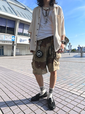 「アイテム（レッグウェア）」を使った、𝓓𝓪𝓲𝓴𝓲🧞‍♂️さん（メンズ・180cm）の夏コーディネート