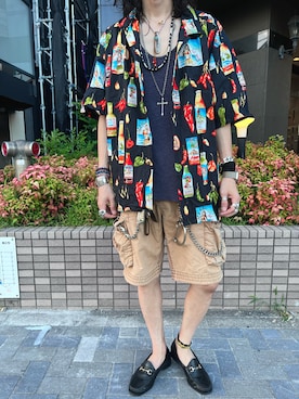 「アイテム（ゴールド系）」を使った、𝓓𝓪𝓲𝓴𝓲🧞‍♂️さん（メンズ・180cm）の夏コーディネート