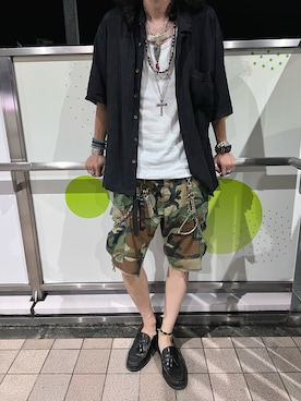 「アイテム（ローファー）」を使った、𝓓𝓪𝓲𝓴𝓲🧞‍♂️さん（メンズ・180cm）の夏コーディネート