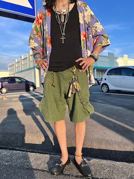 「アイテム（カーゴパンツ）」を使った、𝓓𝓪𝓲𝓴𝓲🧞‍♂️さん（メンズ・180cm）の夏コーディネート