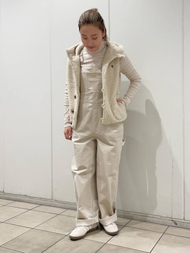 「GYMPHLEX（ジムフレックス）のGYMPHLEX　BOA HOODED VEST（その他アウター）」を使った、LILIさん（レディース・157cm）の秋コーディネート