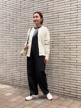 「FORK&SPOON（フォークアンドスプーン）のアイテム（オールインワン・サロペット）」を使った、LILIさん（レディース・157cm）の春コーディネート